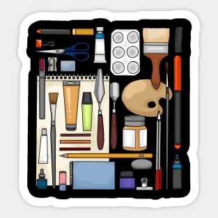 Art supplies for everyone Sticker